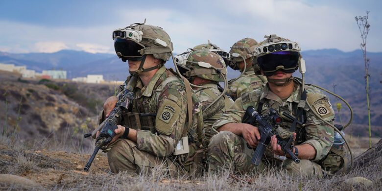 XR project cover U.S. Soldiers, assigned to 82nd Airborne 3rd Brigade Combat Team, train with the Integrated Visual Augmentation System as a part of Project Convergence 2022 (PC22) at Camp Talega, California, Oct. 11, 2022. During PC22 many systems will be tested to determine how future command and control capabilities can be integrated with all-service multi-national partners (U.S. Army photo by Sgt. Thiem Huynh)